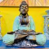 Statua Buddha in meditazione colore anticato yoga - ETNICBAY