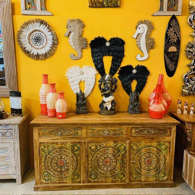 Madia porta tv buffet legno teak credenza etnica - ETNICBAY