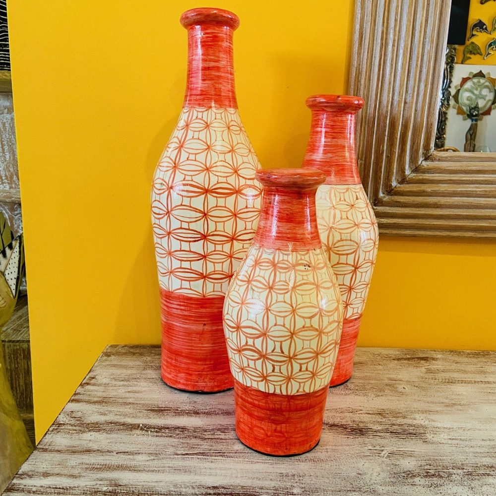 Vasi bottiglia in terracotta soprammobili etnici - ETNICBAY