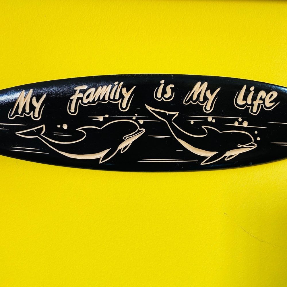 Tavola surf con delfini My Family Is My Life