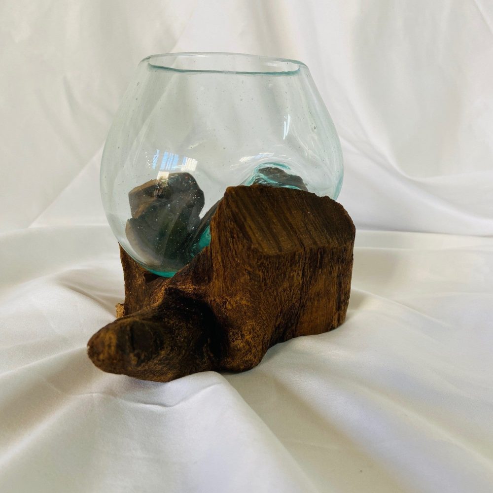 Vaso orchidea vetro su radice calice artigianale - ETNICBAY